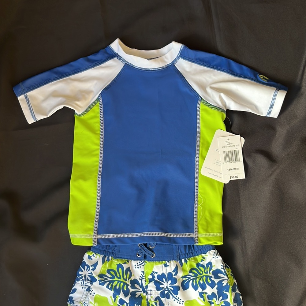 NWT CABANA LIFE BOYS 2PC RASHGUARD SET SIZE 18M-24M - Picture 3 of 6